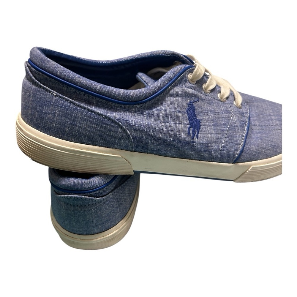 Ralph Lauren Blue Cream Sneakers Casual Comfort(Faxon low) - Picture 3 of 15